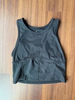 Danskin Black High-Neck Athletic Crop Tank